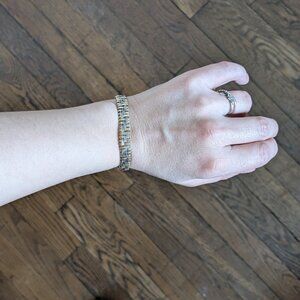 KulaKala Handwoven Silver and Yellow Gold Bracelet